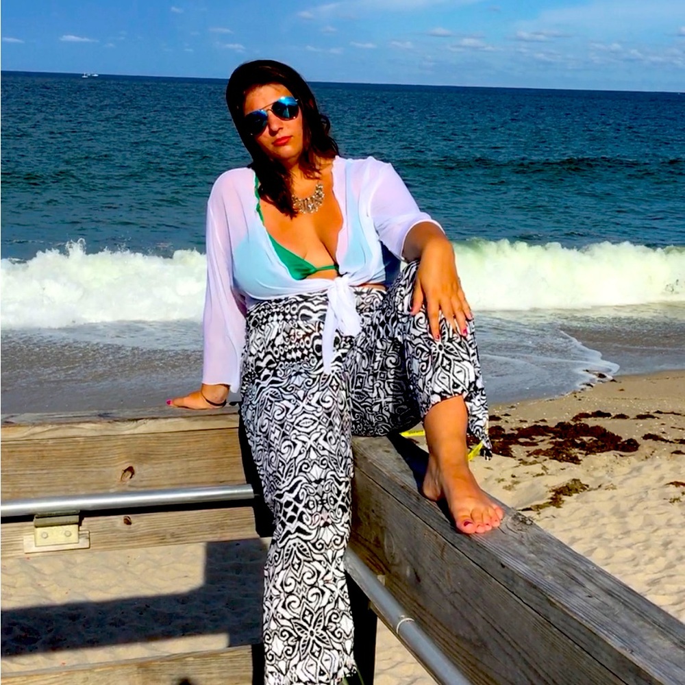 COPY - Palazzo pants made by me! Printed ITY KNIT pants made in USA.